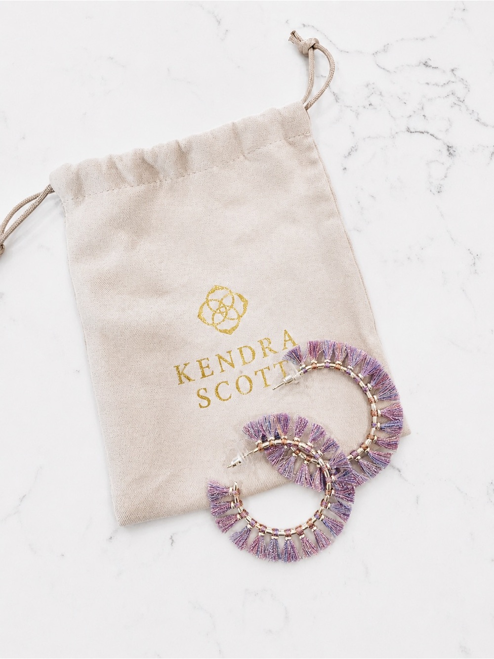 Kendra Scott Evie Silver Hoop Earrings in Purple
